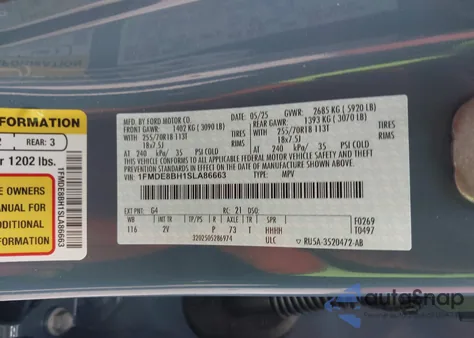 2025 Ford Bronco Outer Banks z USA, uszkodzony, nr VIN 1FMDE8BH1SLA86663